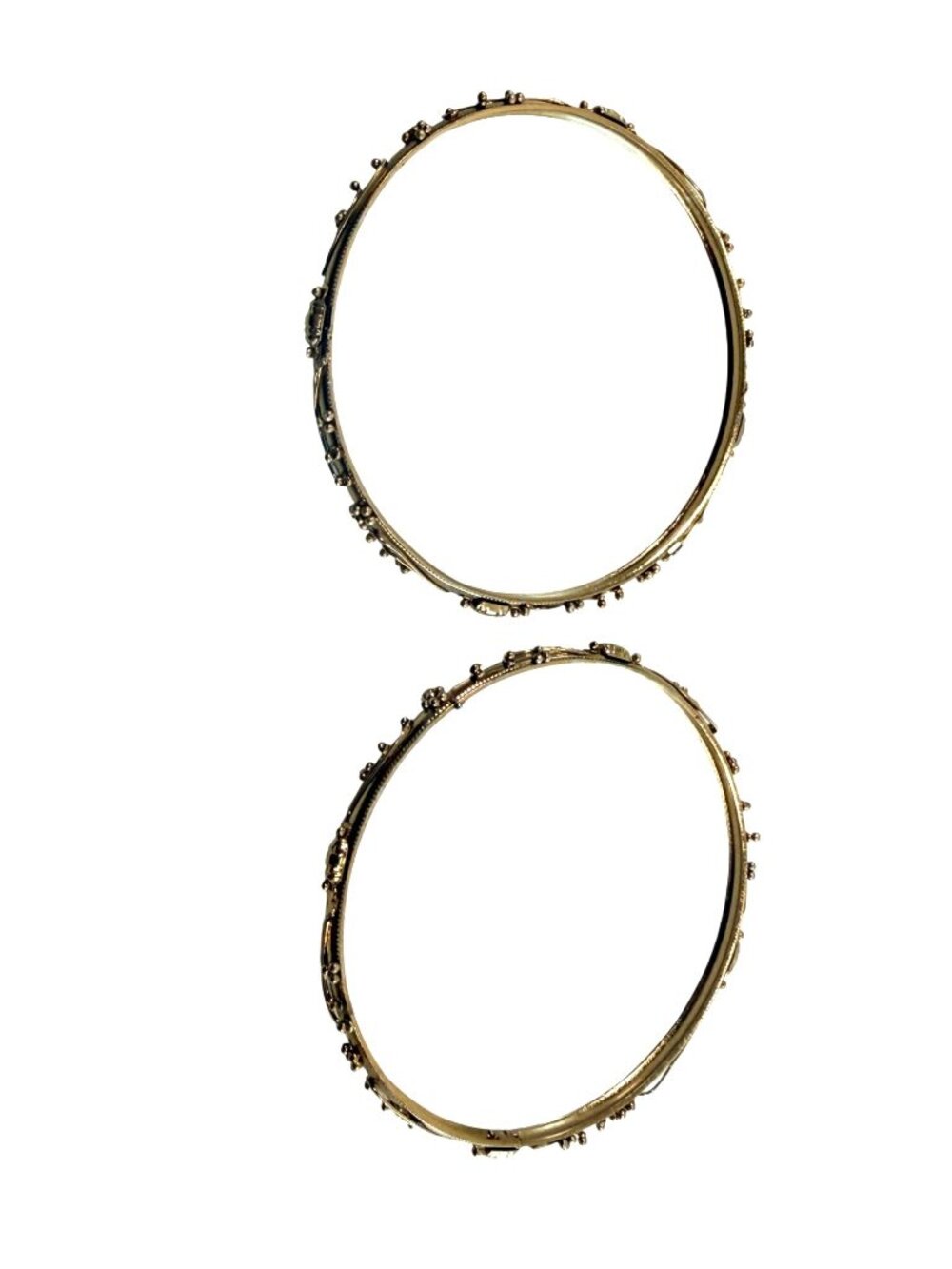 6 Indian Bollywood Gold Bangle Bracelets Multicolor Beads & Dangling Charms - Picture 9 of 15